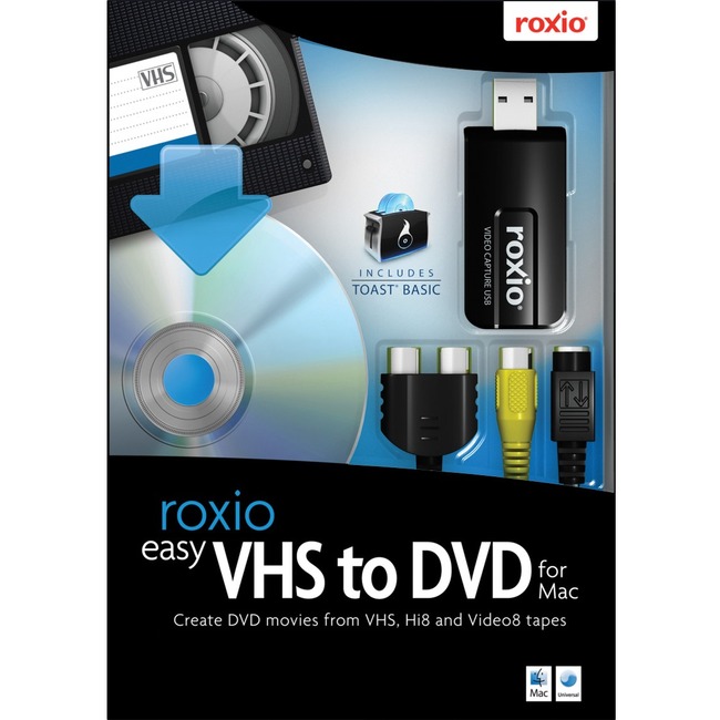 Roxio 243100 Easy VHS to DVD with Video Capture Device – Box Pack – 1 User – Dihuni