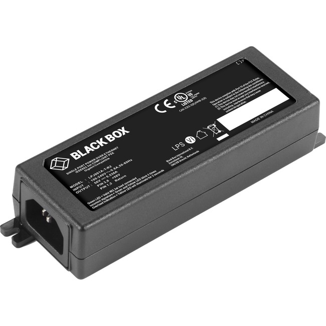 Black Box LPJ001A-T-R2 PoE Gigabit Ethernet Injector – 802.3at